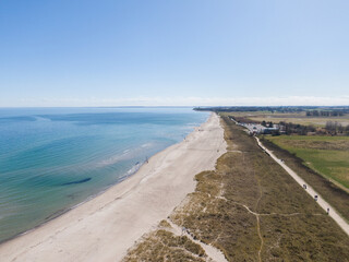 Aerial Drone View of Olpenitz Harbor - Luxury Holiday Homes & Marina on Baltic Sea Coastline