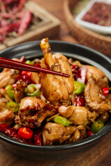 Spicy Stir-Fried Bullfrog Dry Pot with Peppers - Traditional Asian Cuisine