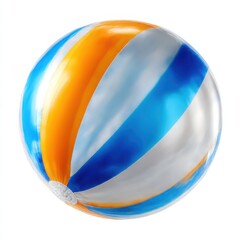 Brightly colored beach ball isolated on white background