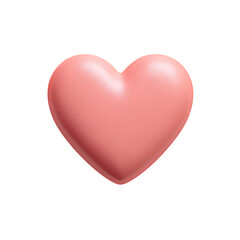 A pink heart isolated on transparent background, symbolizing love and affection