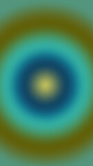 Abstract circular gradient blur background with teal and yellow tones, smooth radial soft light texture for modern digital design