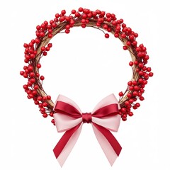 Obraz premium Berry wreath adorns festive holiday decor