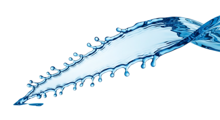 Dynamic water splash frozen in time, showcasing its fluid motion and transparency, isolated on transparent background the droplets and ripples create a mesmerizing pattern, capturing the essence of wa