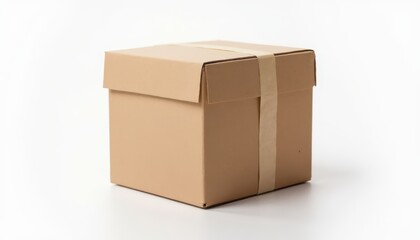 Fototapeta premium Unbranded White Cardboard Shipping Box