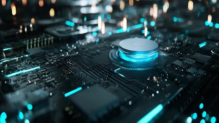 Digital motherboard processing data future technology abstract background - Powered by Adobe