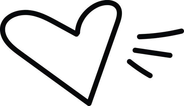 A handdrawn heart with a sparkle, , conveys love, affection, and joy in a simple yet expressive design
