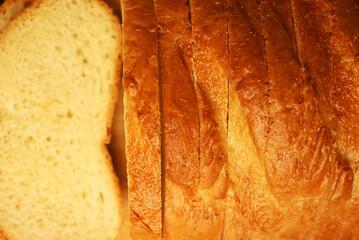 Sliced bread texture. food background