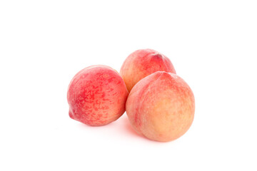 Fresh Ripe Peaches Isolated on White Background - Summer Fruit Photography