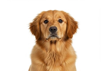 retriever poses calmly in studio