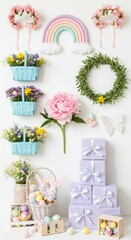 Easter decorations display springtime celebration aesthetic