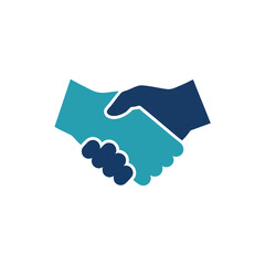 Symbolic handshake representing agreement cooperation and success