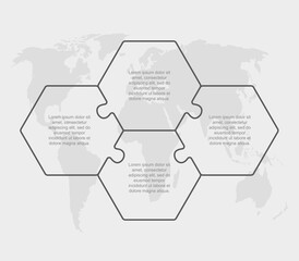 Puzzle diagram infographic process on 4 parts