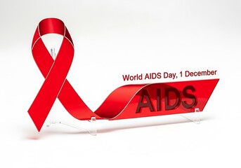 World aids day awareness red ribbon concept