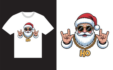 Santa claus with sunglasses and gold chain