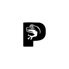Frog Shape Letter P Logo.eps