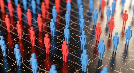 Visualize your business with a striking image of interconnected people, showing collaboration, competition, and the strength of your team's network.