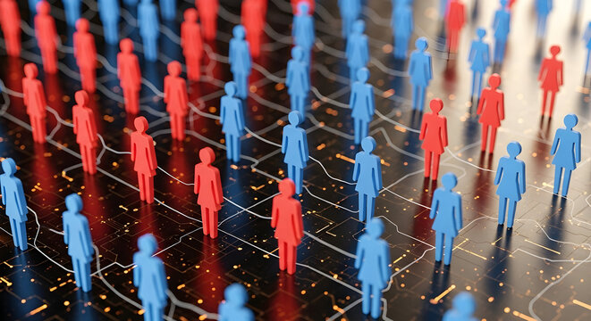 Visualize your business with a striking image of interconnected people, showing collaboration, competition, and the strength of your team's network.