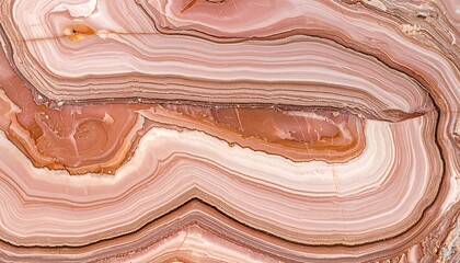 Abstract Pink and Brown Banded Agate Stone Texture Close-Up.