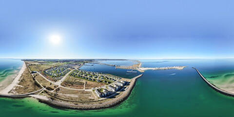 Aerial Drone View of Olpenitz Harbor - Luxury Holiday Homes & Marina on Baltic Sea Coastline
