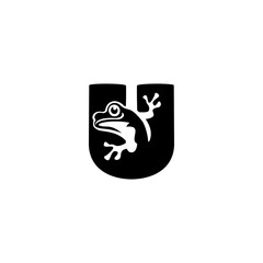 Frog Shape Letter U Logo.eps