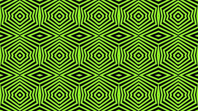 Green geometric hexagon illusion pattern