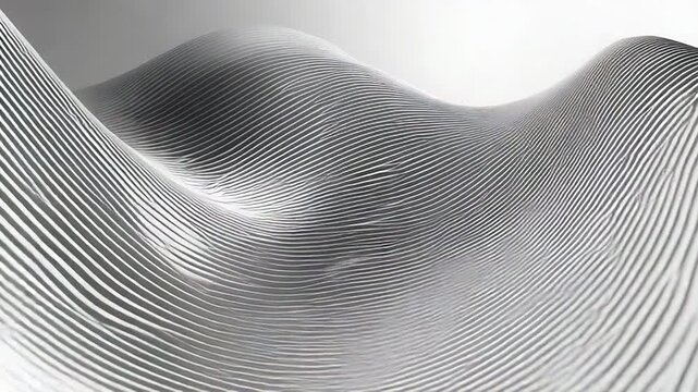 Abstract wavy metallic lines creating dynamic textured surface