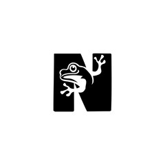 Frog Shape Letter N Logo.eps
