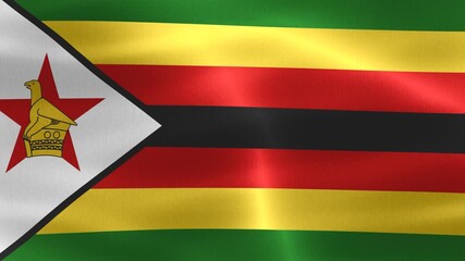 3D-Illustration of a Zimbabwe flag - realistic waving fabric flag.
