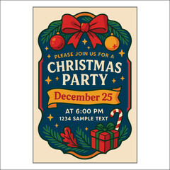 Christmas Invitation Label Design