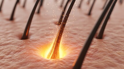 Close-Up of Laser Hair Removal Process Showing Precise Skin Treatment with Safely Targeted Laser Technology