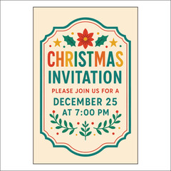 Christmas Invitation Label Design