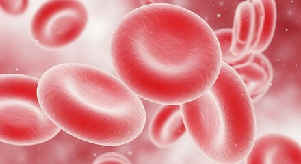 Close-Up of Red Blood Cells Flowing in Microvasculature Highlighting Circulatory System and Hematology Concepts