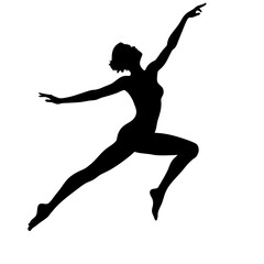 silhouette of a girl jumping