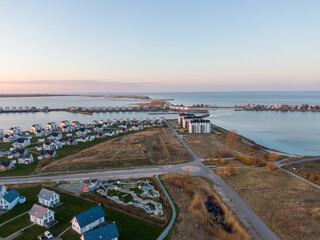 Aerial Drone View of Olpenitz Harbor - Luxury Holiday Homes & Marina on Baltic Sea Coastline