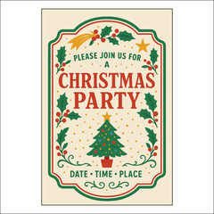 Christmas Invitation Label Design