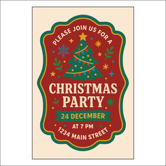 Christmas Invitation Label Design