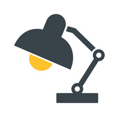 Desk Lamp Vector Icon Illustration Stylish Interior Illumination Element Reading Light Study Tool Adjustable Design Comfortable Workplace Decor