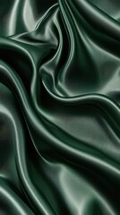 Fototapeta premium Luxurious dark green fabric lies smoothly, highlighting its soft texture and gentle sheen, ideal for creative projects or decor