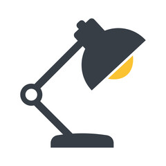 Desk Lamp Vector Icon Illustration Stylish Interior Illumination Element Reading Light Study Tool Adjustable Design Comfortable Workplace Decor