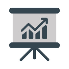 Presentation Board Growth Chart Business Report Seminar Training Upward Trend Vector Illustration