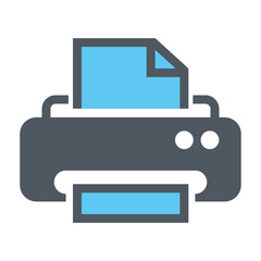 Printer Print Machine Document Paper Office Device Hardware Technology Vector Illustration