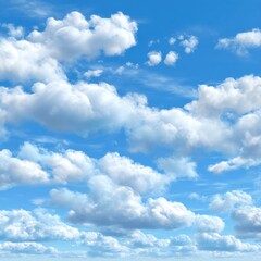 Fototapeta premium Bright blue sky with fluffy white clouds in daylight aerial view nature background cloudscape weather forecast