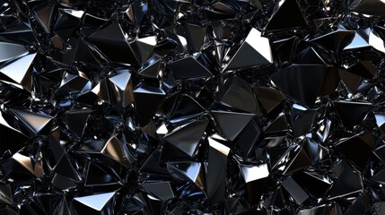 Abstract Composition of Glistening Polished Metal Shards