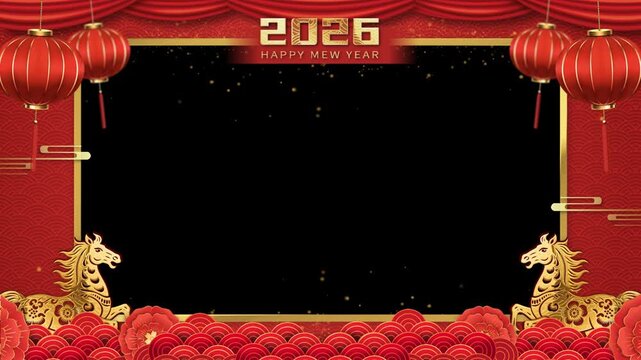 2026 Chinese Traditional Lunar New Year Video Frame, alpha channel 