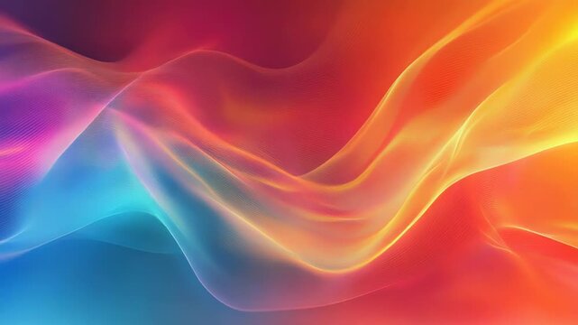 Abstract flowing colorful light waves forming digital energy