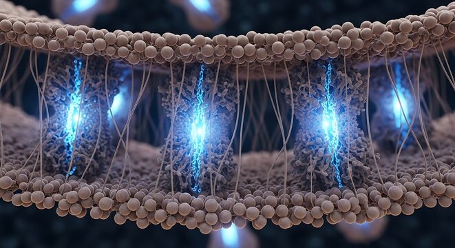 Detailed Close-Up of Nerve Cells with Neurons and Glowing Synapses in the Brain