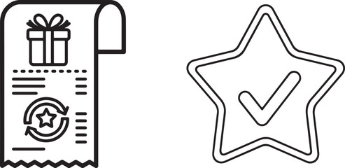 Return receipt and rating icon vector illustration