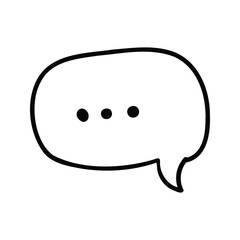 Hand drawn chat bubble outline element vector icon design