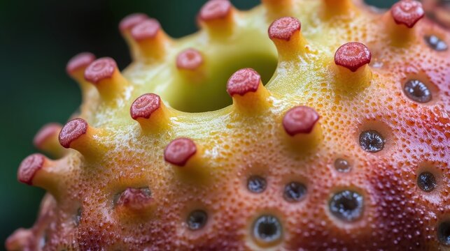 Close Up of Exotic Fruit Displaying Unique Colors and Shapes