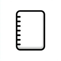 Notebook line icon, black and white, simple symbol for notes, school, or office